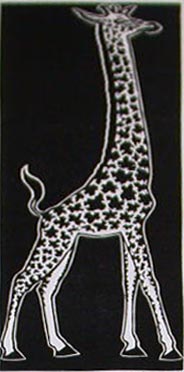 block print of a giraffe