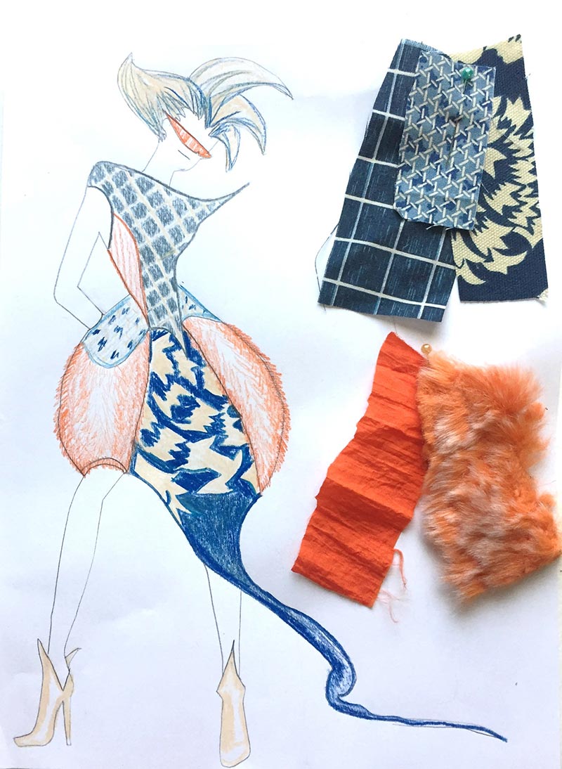 costume design with fabric