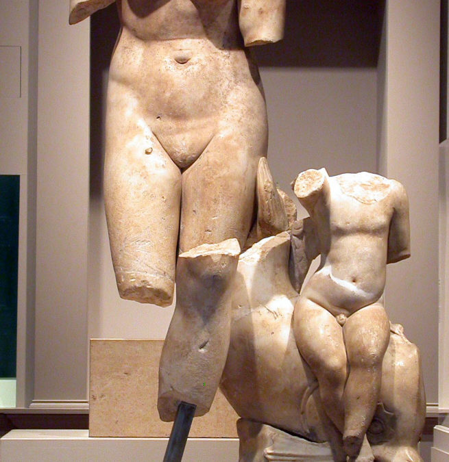 Greco-Roman APHRODITE PUDICA WITH EROS ASTRIDE A DOLPHIN