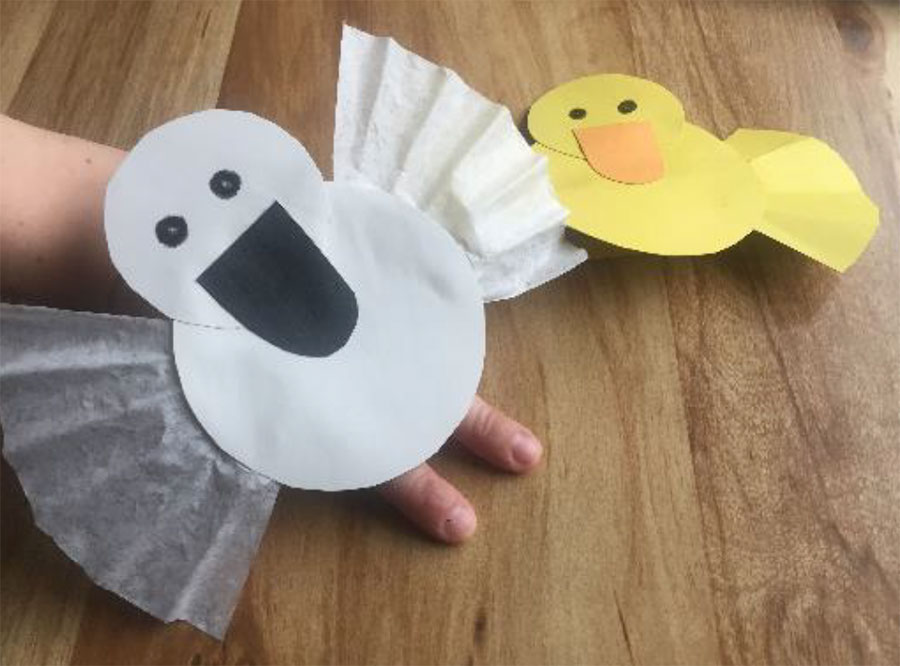 duck and goose finger puppets