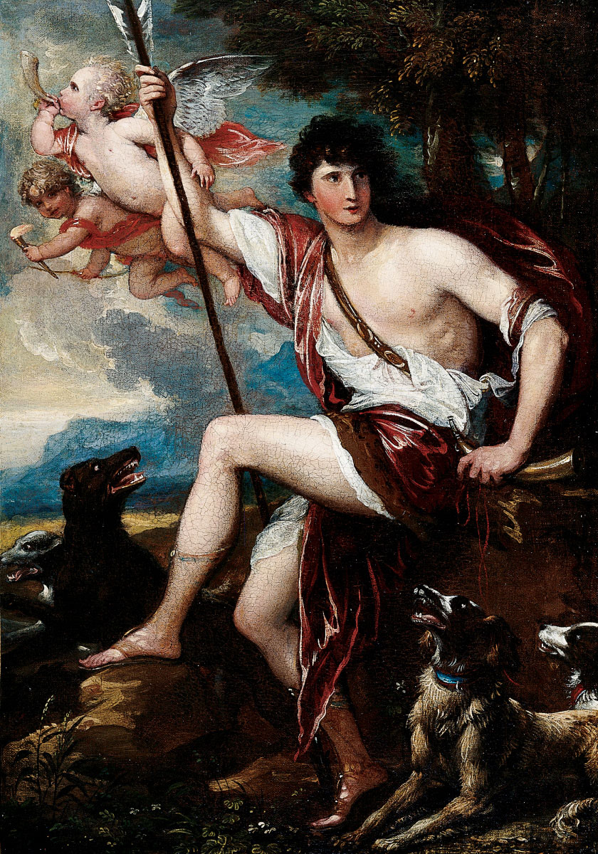 Benjamin West - Adonis with His Dogs