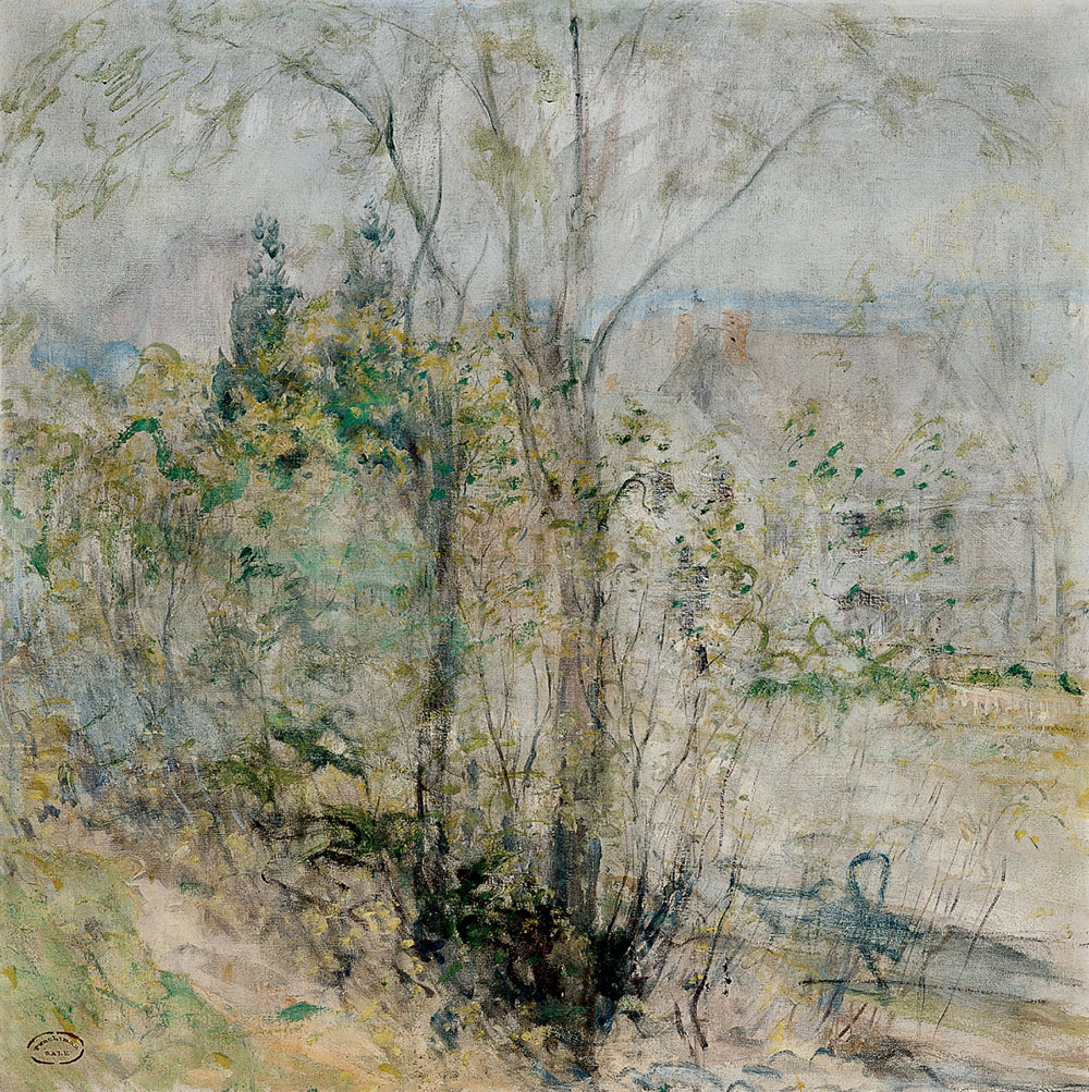 John Henry Twachtman - VIEW OF THE BRUSH HOUSE, COS COB, CONNECTICUT