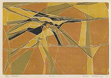 Ruth Ettling (American, 1910-2003), The Web, 1960, color woodcut. Museum purchase, 1960.49