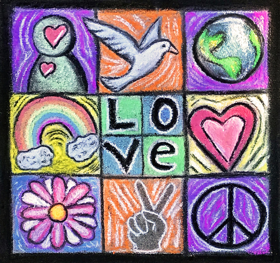 Shaping Peace Together Collaborative Chalk Mural Dayton Art Institute