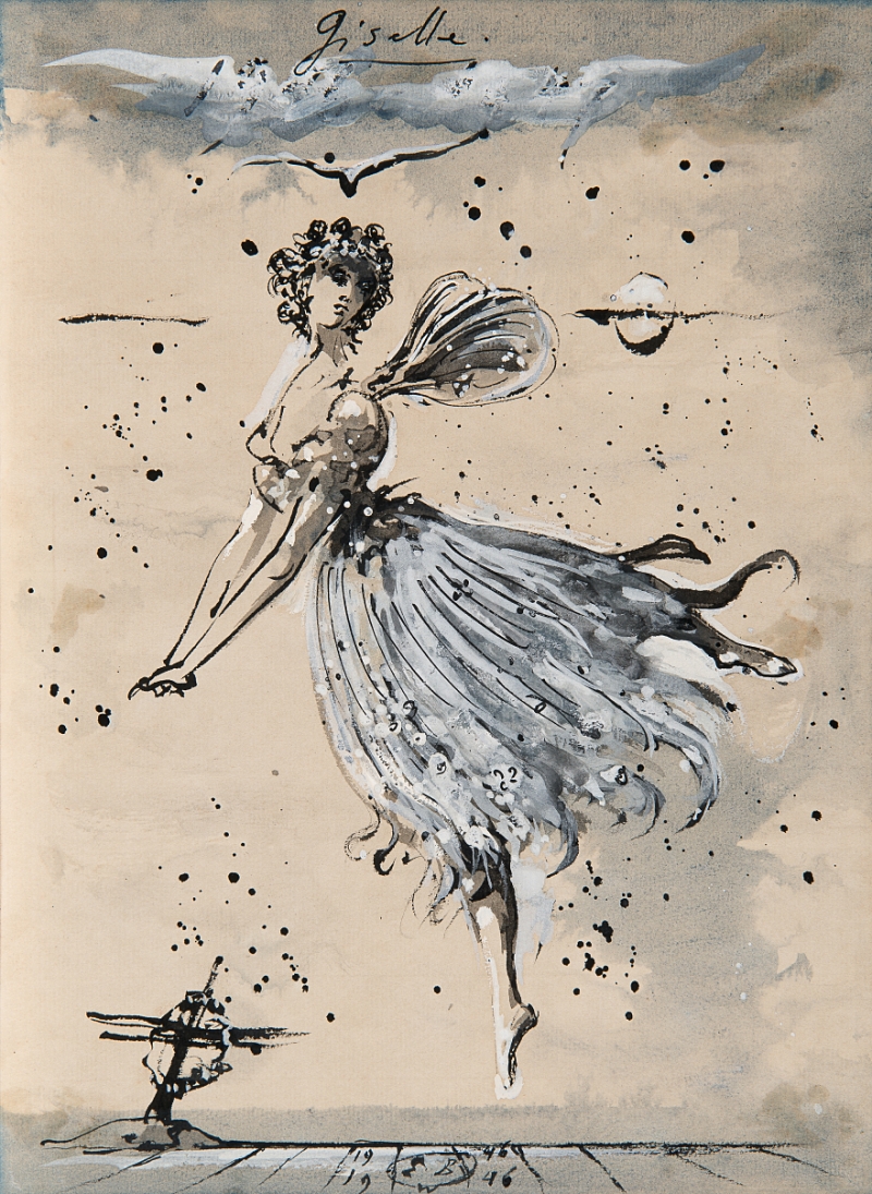 Eugene Berman, Costume design for Giselle, Act II, in Giselle, 1946