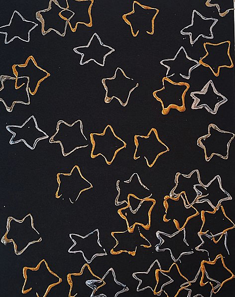 Stamped Stars Painting