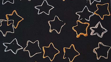 Stamped Stars Painting