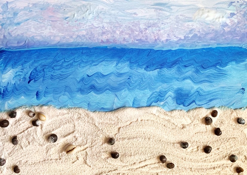 An example of the sand painting created in this week's PNC Tiny Thursdays at Home lesson.