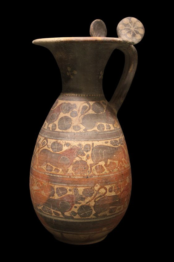 The image depicts an Etruscan Olpe Pitcher, dating to about 575 BCE, which is featured in this Object of the Month presentation.