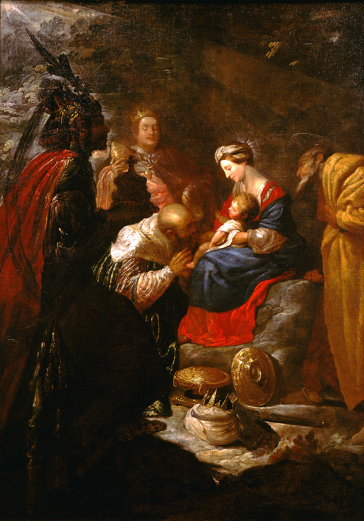 Shown is the December 2021 Object of the month, the painting Adoration of the Magi, created about 1619 by Claude Vignon.