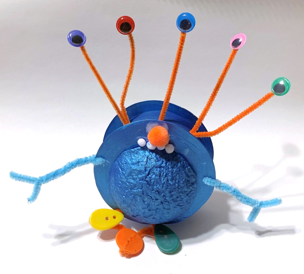 An example of the "Number Creature" that will be created in this month's PNC Tiny Thursdays at Home lesson.