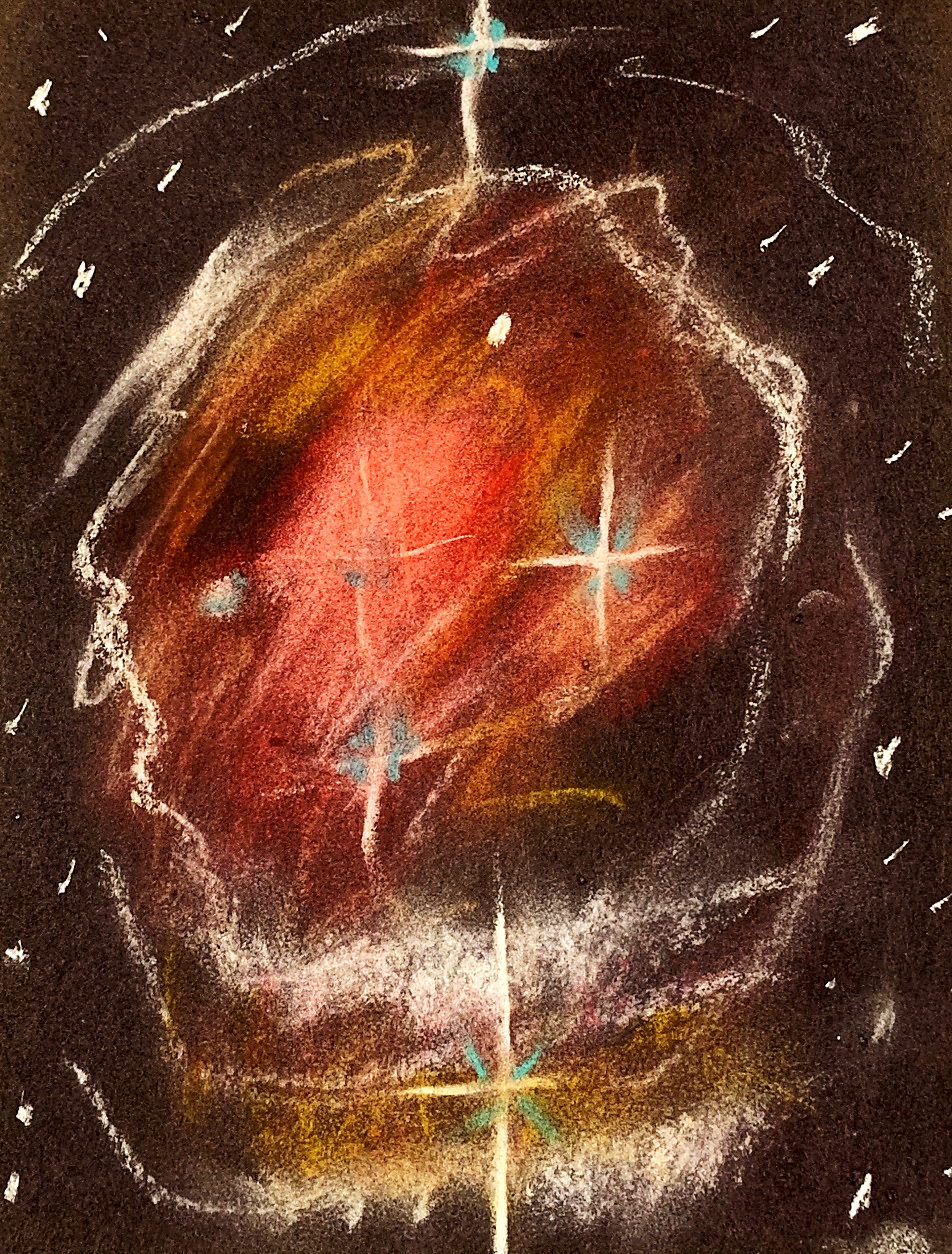 An example of the chalk nebula drawing that will be created in this month's PNC Tiny Thursdays at Home lesson.