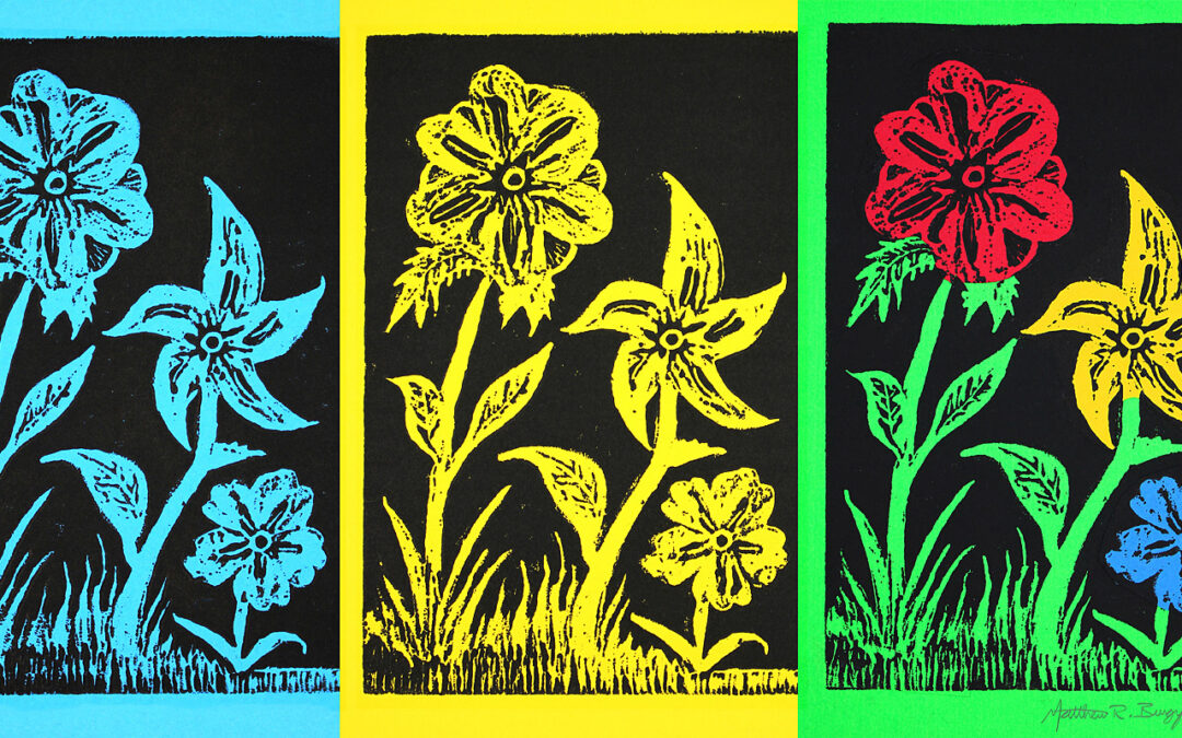 Colorful Flower Printmaking