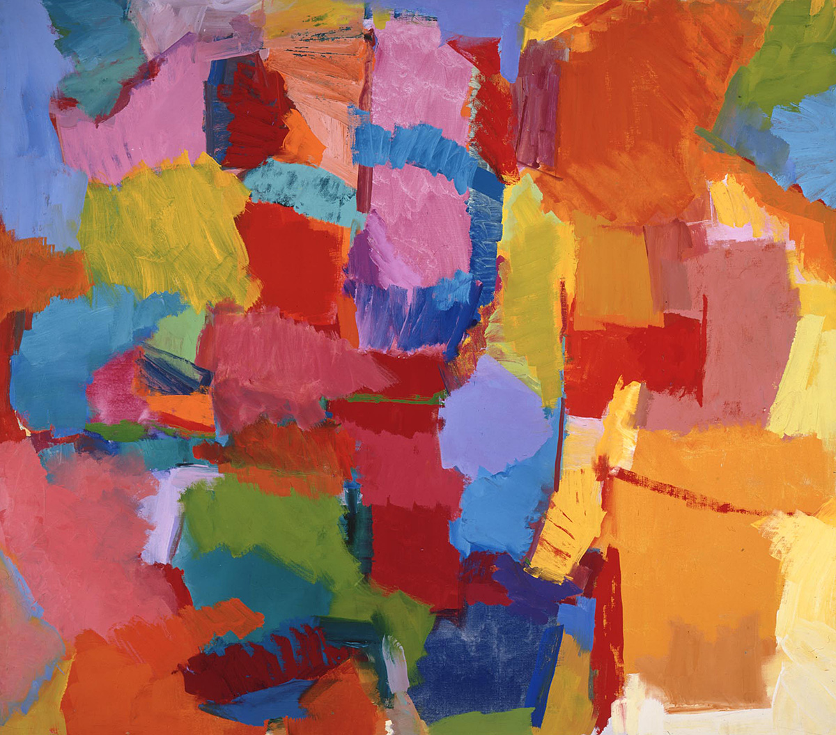 Shown is the June 2022 Object of the Month, Ray Parker's Summer Afternoon, painted in 1957.