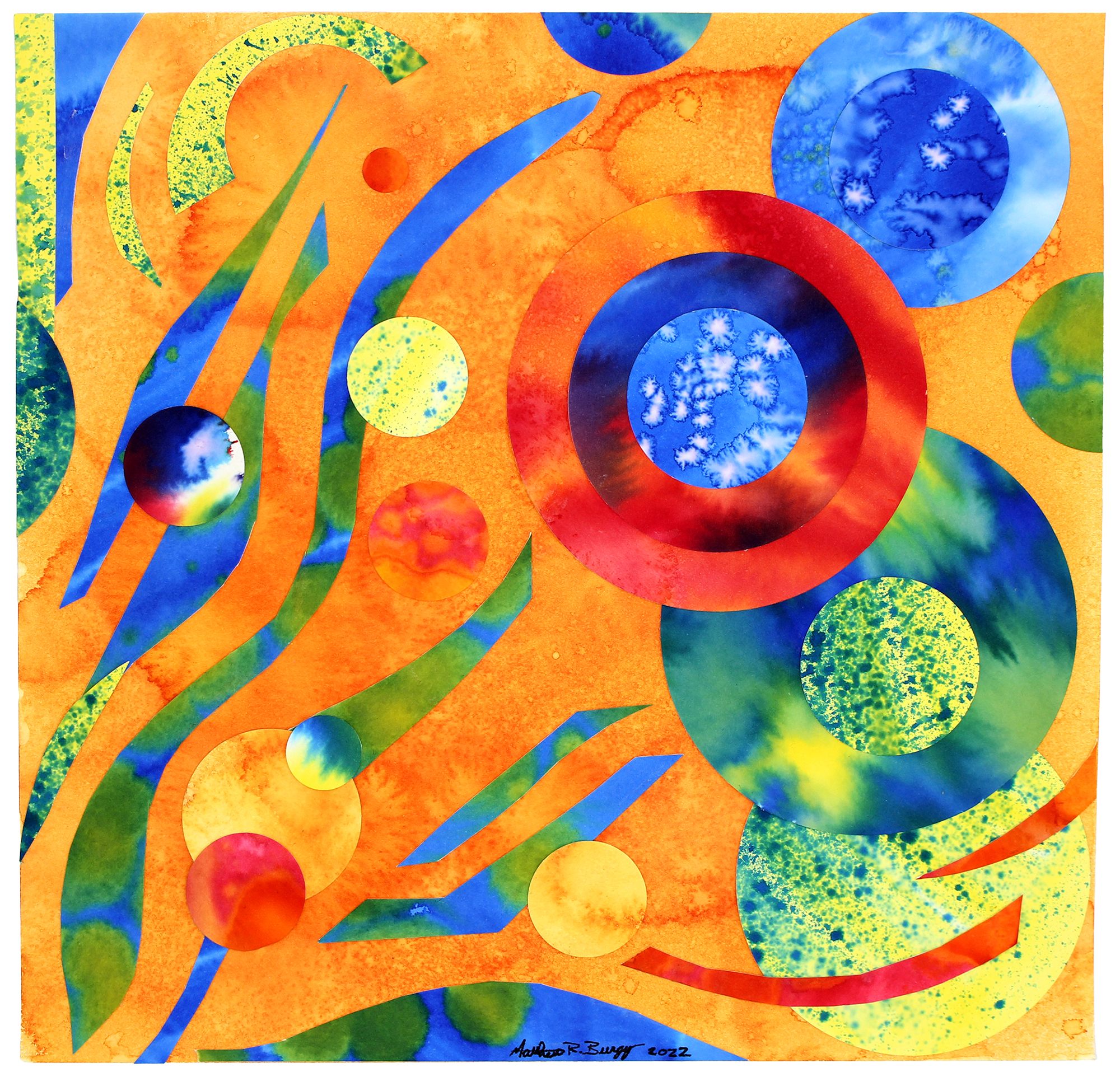 August 2022 ARTventures (Abstract Watercolor Collage) Project Example MRB Shown is this month's featured artwork, May: Peony, created in 1959 by the Japanese artist Katsuhira Tokushi.